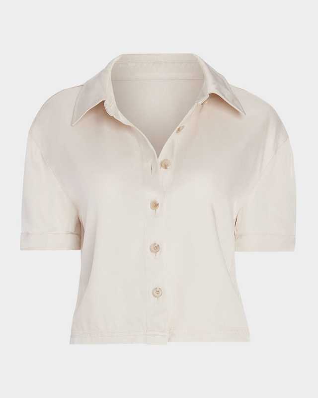 Ophelia Cropped Button-Front Shirt